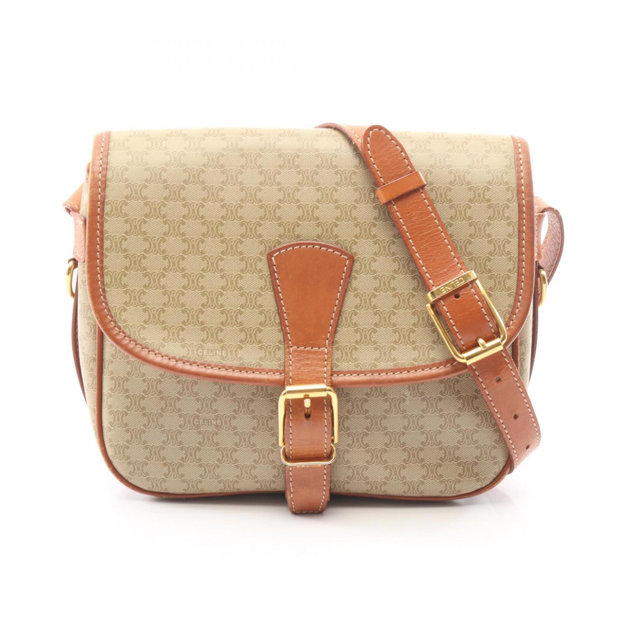Celine Macadam Flap Shoulder Bag/Handbag, Coated Canvas And Leather, Women's,...
